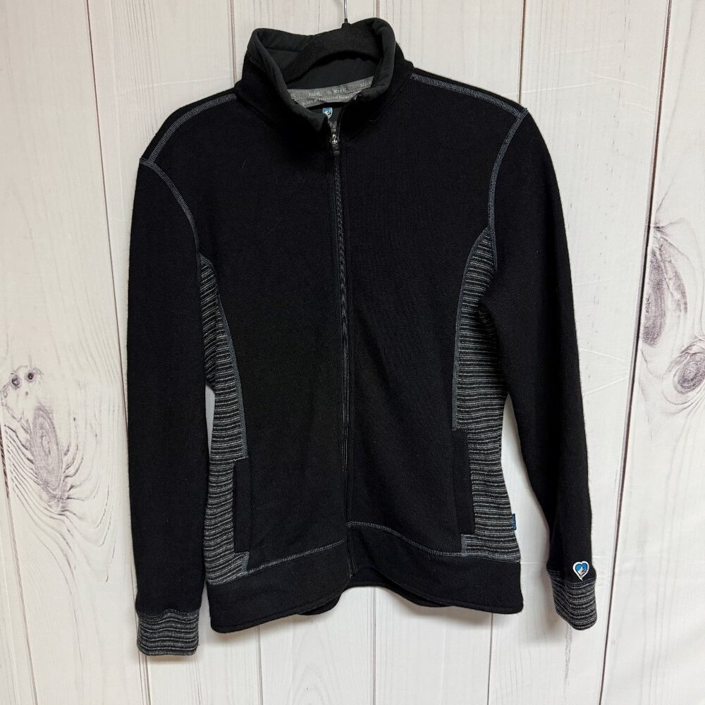 Khl Chianti Fleece Jacket Women’s M Black Wool Blend Full Zip